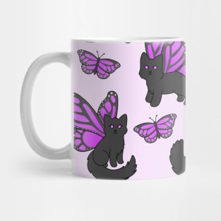 Purple Butterfly Cat Mug